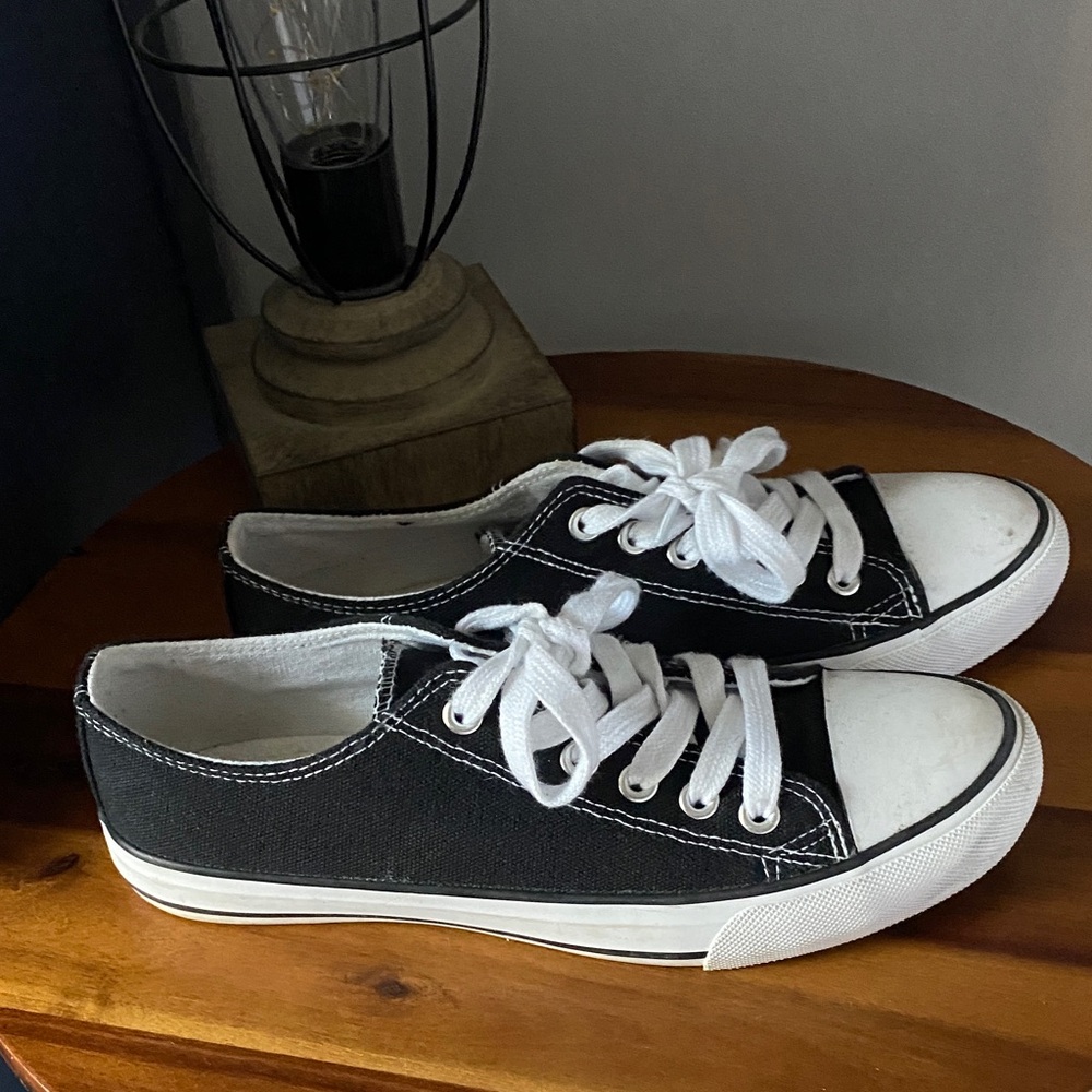 Classic Black and White Canvas Sneakers